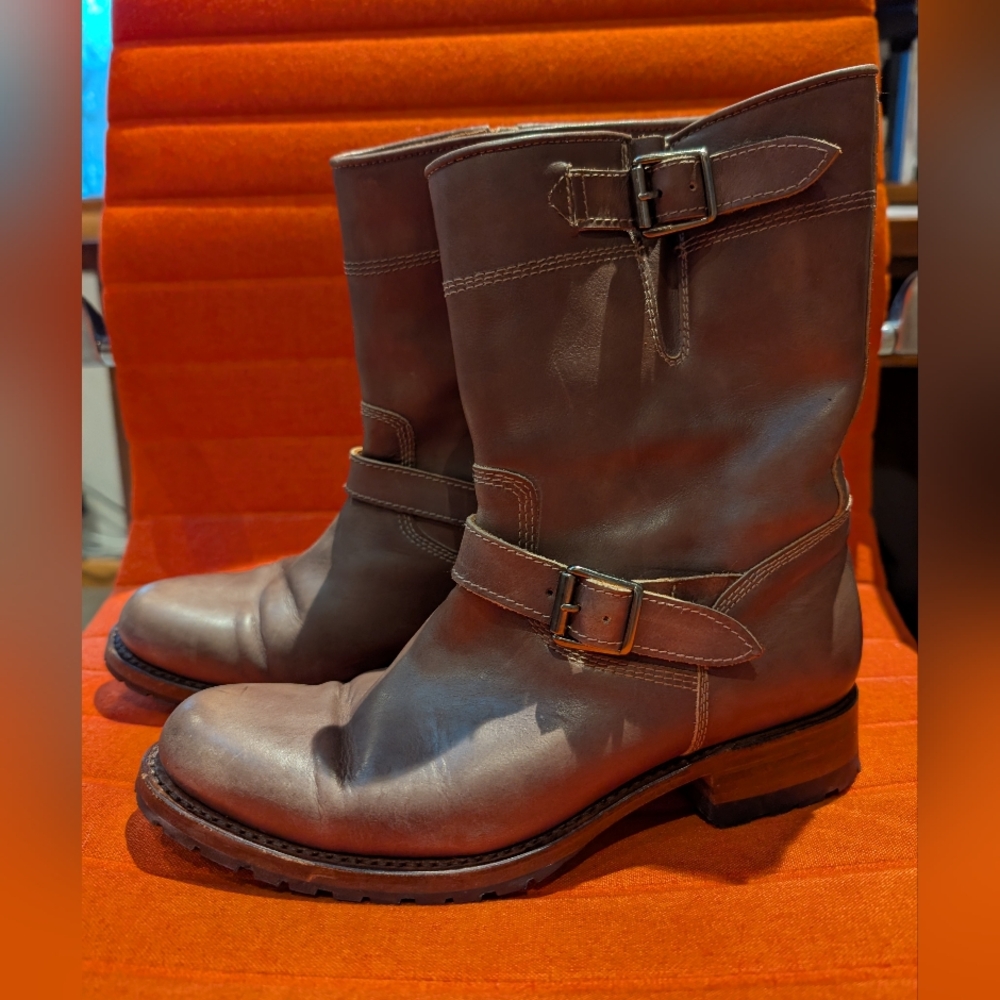 Sendra Dark Brown Moto Boots with Buckles